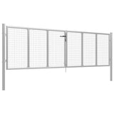 Garden Gate Galvanised Steel 400x100 cm Silver 144299