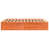 Bed Frame without Mattress Wax Brown 150x200 cm King Size Solid Wood Pine 3282374