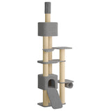 Floor-to-Ceiling Cat Tree with Sisal Post Light Grey 257-283 cm 42053500