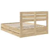Bed Frame with Drawer Sonoma Oak 160 x 200 cm Engineer Wood 3411490