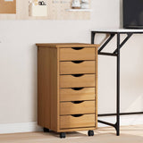 Rolling Cabinet with Drawers MOSS Honey Brown Solid Wood Pine 355888
