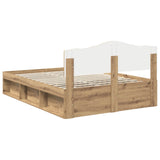 Bed Frame Artisian Oak 150 x 200 cm Solid Pine Wood 3412888