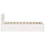 Bed Frame without Mattress White 135x190 cm Double Solid Wood Pine 3301882
