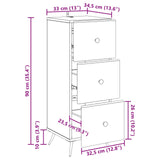 Drawer Cabinet High Gloss White 33 x 34.5 x 90 cm 895539