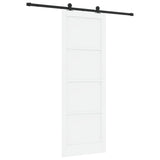 Sliding Door White and Black 83 x 232 cm Solid Pine Wood 3445464