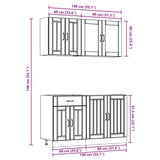 ZNTS 4 Piece Kitchen Cabinet Set Kalmar Concrete Grey Engineered Wood 3314865