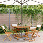 ZNTS 5 Piece Garden Dining Set Cream White Fabric and Solid Wood 3281784
