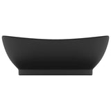 146942 Luxury Basin Overflow Oval Matt Black 58,5x39 cm Ceramic