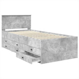 Daybed Concrete Grey and Black 100 x 200 cm Engineered Wood 3408518