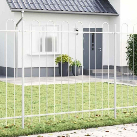 Garden Fence White 5.1 x 1.5 m Powder-coated steel 3334067