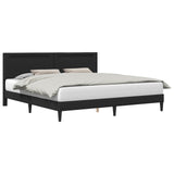 Bed Frame with LED Strip Lights Black 180 x 200 cm Faux Leather 42028041