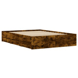 Bed Frame with Drawers without Mattress Smoked Oak 120x200 cm 3207284