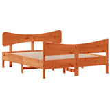Bed Frame without Mattress Wax Brown 150x200 cm King Size Solid Wood Pine 3216380