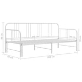 Sofa Bed Frame White Metal 200 x 90 cm mattress needed 324753