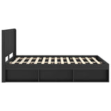 Bed Frame with Storage and Headboard Black 150 x 200 cm 3413838