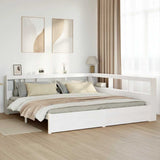 Bookcase Bed without Mattress White 180x200 cm Solid Wood Pine 3324347