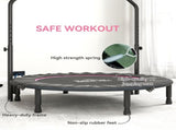 48" Foldable Mini Fitness Trampoline, with Adjustable Foam Handle, Pink T3398P349141