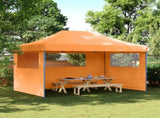Foldable Party Tent Pop-Up with 3 Sidewalls Orange 4004969