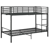 Bunk Bed Black Powder-coated metal 90x200cm mattress size Durable 287910