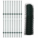 Welded Wire Fence 50 x 0.8 m PVC-Coated Steel Green 3336751