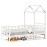Day Bed with Roof without Mattress White 80x200 cm Solid Wood 3282213