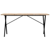 Dining Table X-Frame 160x80x75.5 cm Solid Wood Pine and Steel 3282765