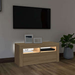 TV Cabinet with LED Lights Sonoma Oak 90x35x40 cm 804322