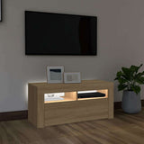 TV Cabinet with LED Lights Sonoma Oak 90x35x40 cm 804322
