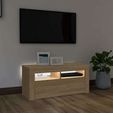 TV Cabinet with LED Lights Sonoma Oak 90x35x40 cm 804322