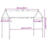 Kids' Bed Roof 207x80.5x151.5 cm Solid Wood Pine 846967