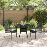 Garden Dining Set 3 pcs Black Poly rattan 3334923