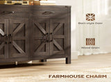 Kitchen Cupboard, Sideboard with 4 Doors, 2 Drawers and 2 Adjustable Shelves for Dining Room, Dark T3398P555183