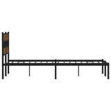 Metal Bed Frame without Mattress Smoked Oak 150x200 cm King Size 4017055