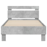 Bed Frame without Mattress with Headboard Concrete Grey 100x200 cm 838529