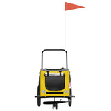 Pet Bike Trailer Yellow and Black Oxford Fabric and Iron 93889