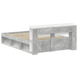 Bed Frame with Storage Concrete Grey 140 x 190 cm 3433377