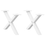 ZNTS Coffee Table Legs X-Shaped 2 pcs White 60x cm Steel 4012881