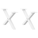 ZNTS Coffee Table Legs X-Shaped 2 pcs White 60x cm Steel 4012881