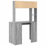 Desk with Shelf Grey Sonoma 91 x 50 x 149 cm Engineered Wood 869263