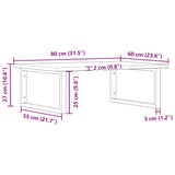 Basin Shelf Wall Mounted Steel and Solid Wood Oak 3302645