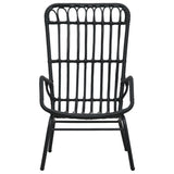 Garden Chair Black Poly Rattan, Powder-Coated Steel Medium 48581