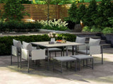 Nine-Piece Steel Frame Garden Dining Set - Grey T3398P315965