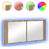 LED Mirror Cabinet Artisan Oak 100 x 12 x 45 cm Engineered Wood 875043