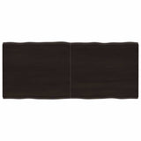 Table Top Dark Brown 140x60x cm Treated Solid Wood Live Edge 364032