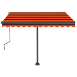 ZNTS Freestanding Manual Retractable Awning 350x250 cm Orange/Brown 3069720