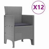 Garden Dining Set 13 pcs Light Grey Polt rattan 3378790