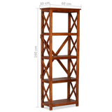 Bookshelf Solid Acacia Wood Honey Finish 60x30x160 cm 245646