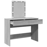 Dressing Table with LED Grey Sonoma 100x40x130 cm 848197