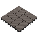22 pcs Decking Tiles 30x30 cm 2 sqm WPC Dark Brown 277810