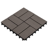 22 pcs Decking Tiles 30x30 cm 2 sqm WPC Dark Brown 277810